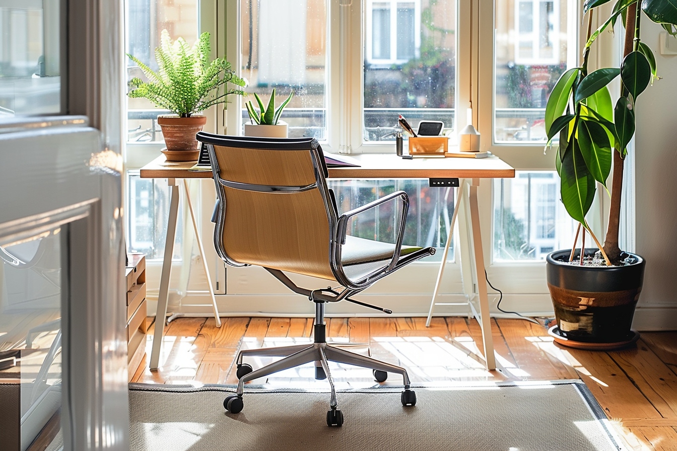 Aménagement d'un coin bureau fonctionnel et chic dans un petit appartement à Noisy-le-Grand